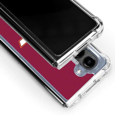 Virginia Tech Maroon Galaxy Z Fold5 5G Clear Case