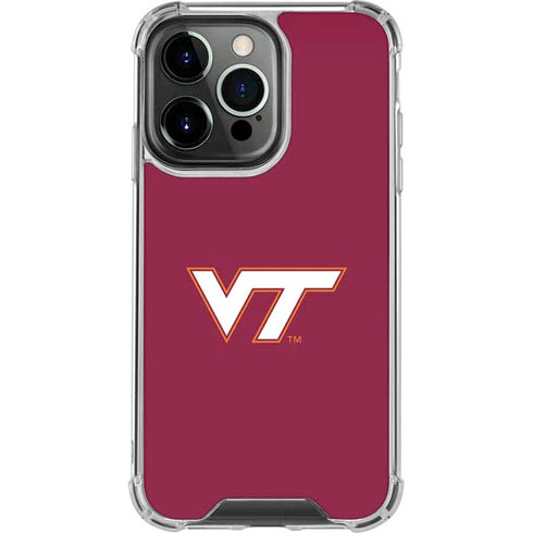 Virginia Tech Maroon iPhone 14 Pro Clear Case