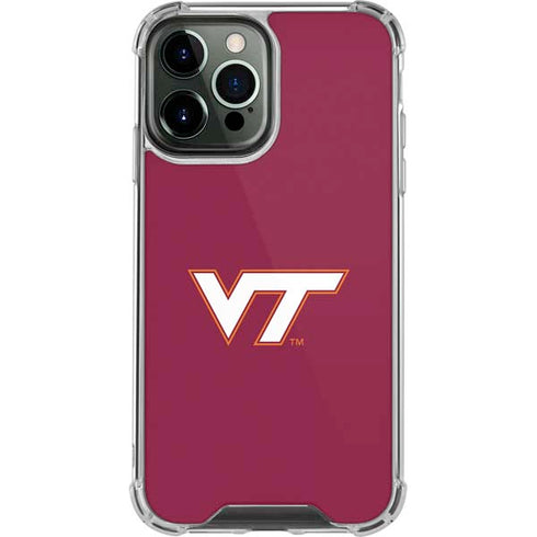 Virginia Tech Maroon iPhone 15 Pro Max Clear Case