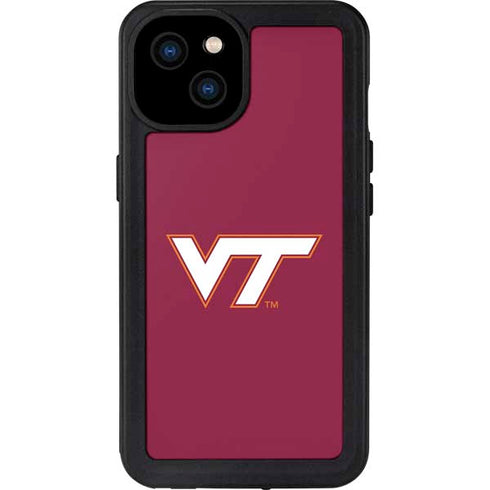 Virginia Tech Maroon iPhone 15 Plus Waterproof Case