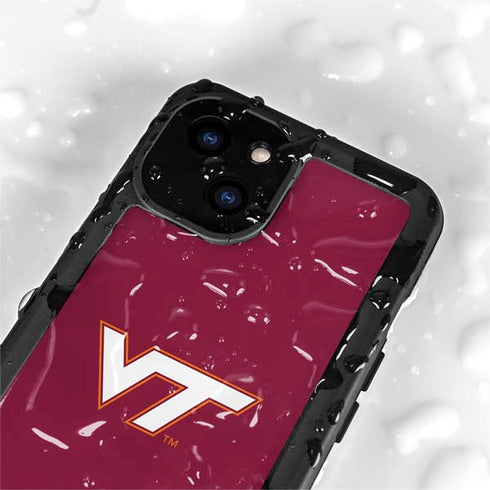 Virginia Tech Maroon iPhone 15 Plus Waterproof Case
