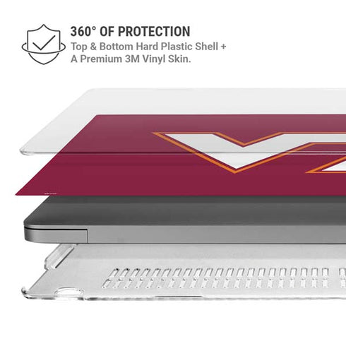 Virginia Tech University Maroon MacBook Pro 16in (2021-25) Case plus Skin