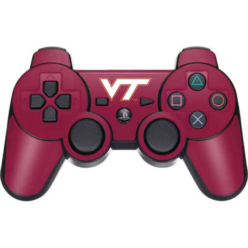 Virginia Tech Maroon PS3 Dual Shock wireless controller Skin