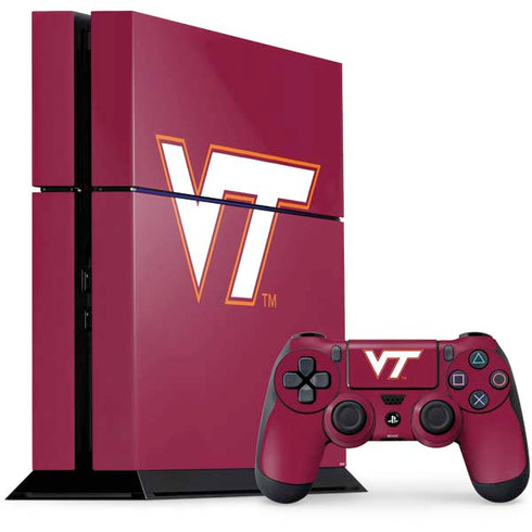 Virginia Tech Maroon PS4 Console and Controller Bundle Skin