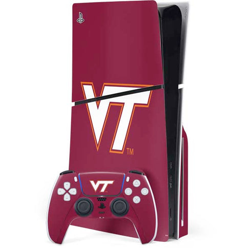 Virginia Tech Maroon PS5 Slim Disk Bundle Skin