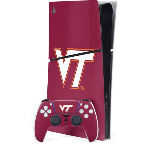 Virginia Tech Maroon PS5 Slim Digital Edition Bundle Skin