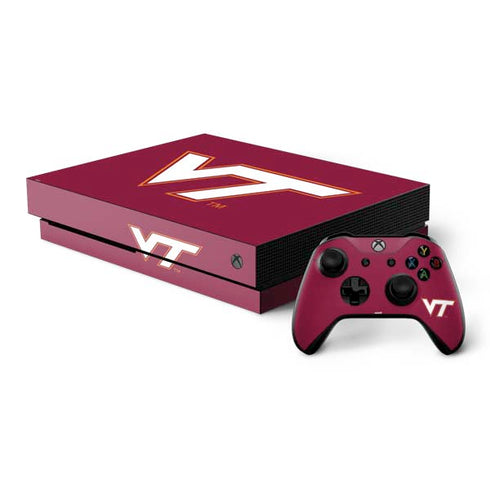 Virginia Tech Maroon Xbox One X Bundle Skin