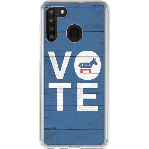 Vote Democrat Galaxy A21 Clear Case