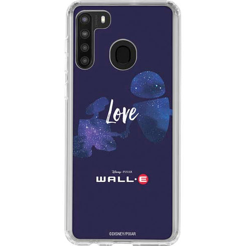 Disney Wall-E Love Galaxy A21 Clear Case