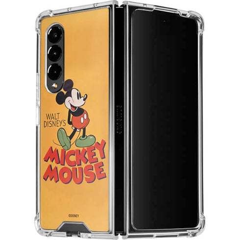 Disney Mickey Mouse Walt Disney Classic Character Galaxy Z Fold4 5G Clear Case
