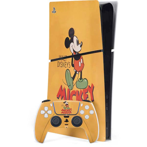 Disney Mickey Mouse Walt Disney Classic Character PS5 Slim Digital Edition Console Skin
