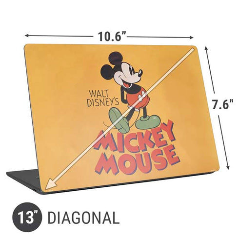 Disney Mickey Mouse Walt Disney Classic Character Universal Laptop 13in (10.6 x 7.6in) Skin