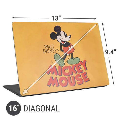 Disney Mickey Mouse Walt Disney Classic Character Universal Laptop 16in (13 x 9.4in) Skin