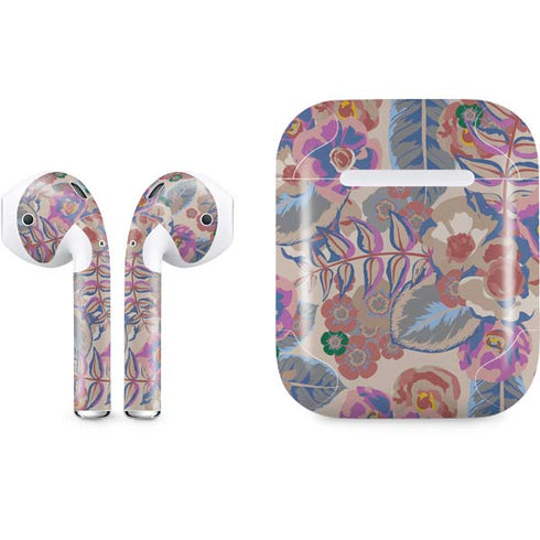 Warm Taupe Floral Apple AirPods Skin