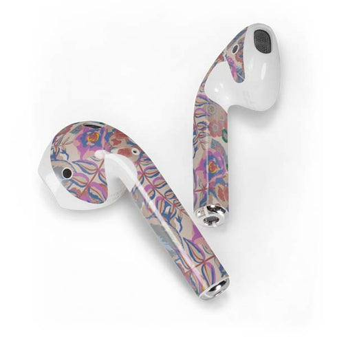 Warm Taupe Floral Apple AirPods Skin