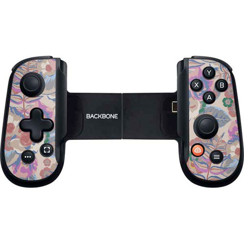 Warm Taupe Floral Backbone One for iPhone Game Controller Skin