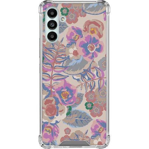 Warm Taupe Floral Galaxy A13 5G Clear Case