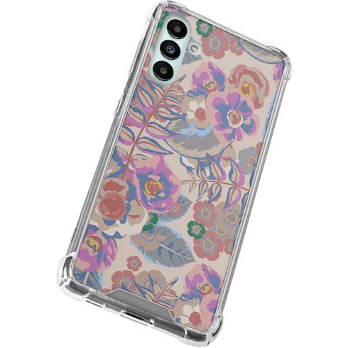 Warm Taupe Floral Galaxy A13 5G Clear Case