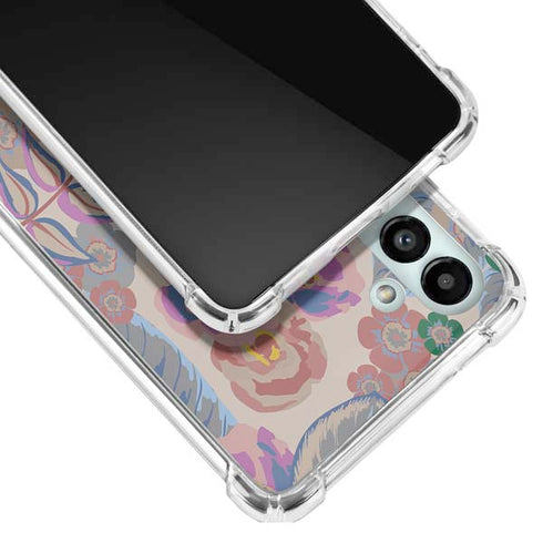 Warm Taupe Floral Galaxy A13 5G Clear Case