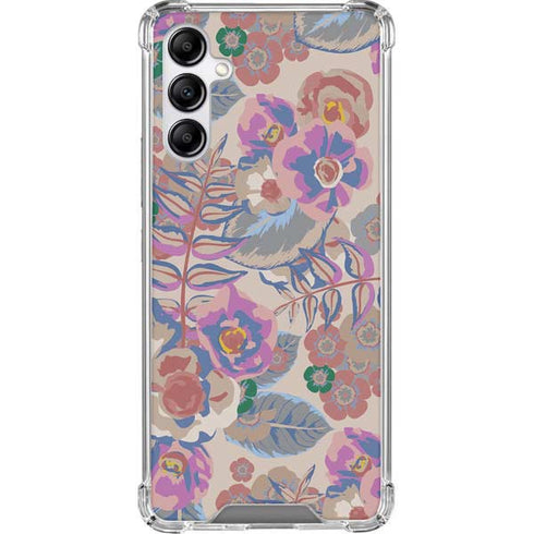 Warm Taupe Floral Galaxy A14 5G Clear Case