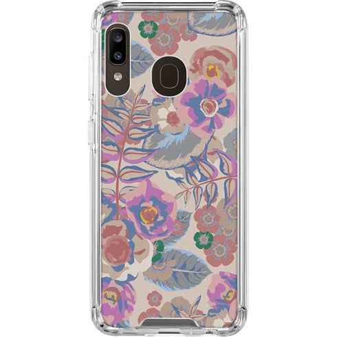 Warm Taupe Floral Galaxy A30 Clear Case
