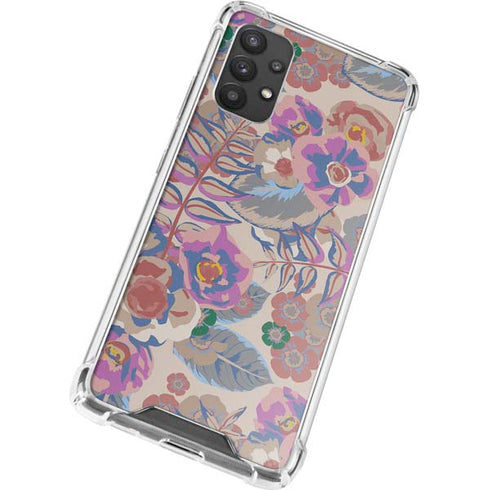 Warm Taupe Floral Galaxy A32 5G Clear Case