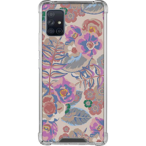 Warm Taupe Floral Galaxy A51 5G Clear Case