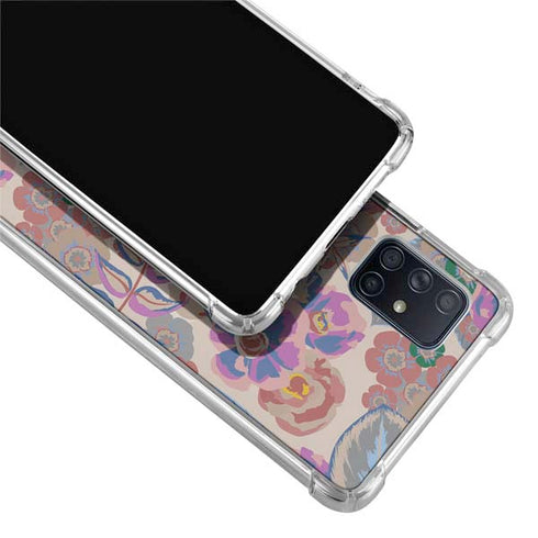 Warm Taupe Floral Galaxy A51 5G Clear Case
