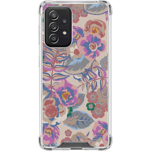 Warm Taupe Floral Galaxy A52 5G Clear Case