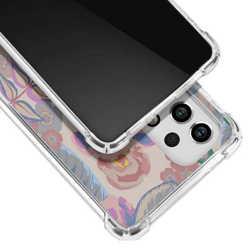 Warm Taupe Floral Galaxy A53 5G Clear Case