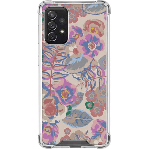 Warm Taupe Floral Galaxy A72 5G Clear Case