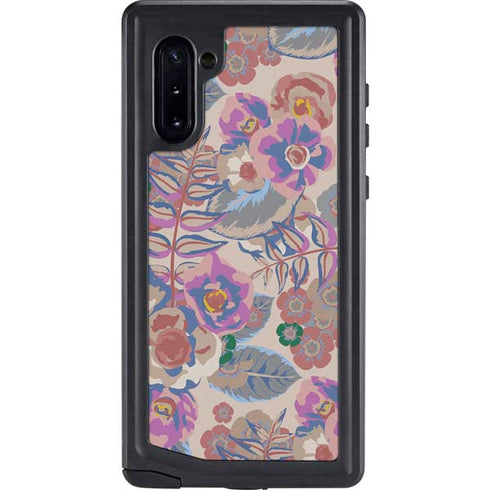 Warm Taupe Floral Galaxy Note 10 Waterproof Case