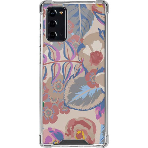 Warm Taupe Floral Galaxy Note20 5G Clear Case