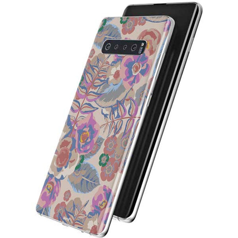 Warm Taupe Floral Galaxy S10 Plus Skin
