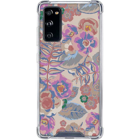 Warm Taupe Floral Galaxy S20 FE Clear Case