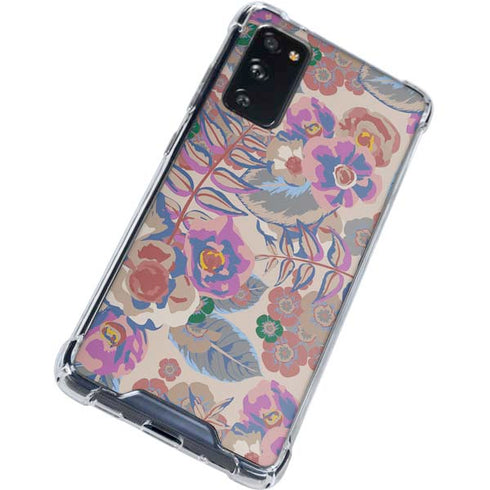 Warm Taupe Floral Galaxy S20 FE Clear Case