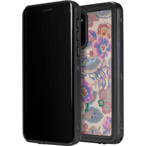 Warm Taupe Floral Galaxy S20 Waterproof Case