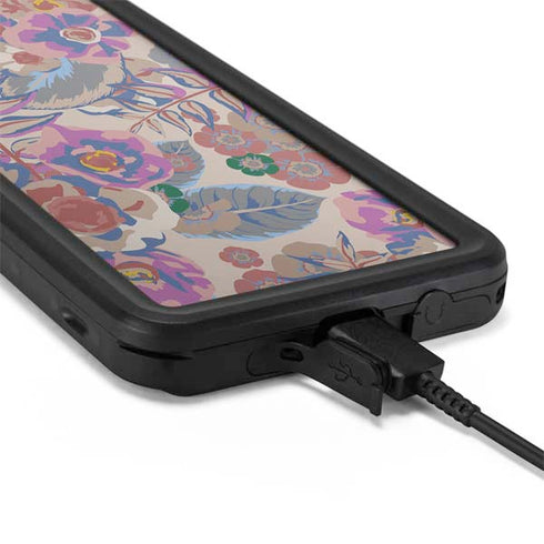Warm Taupe Floral Galaxy S20 Waterproof Case