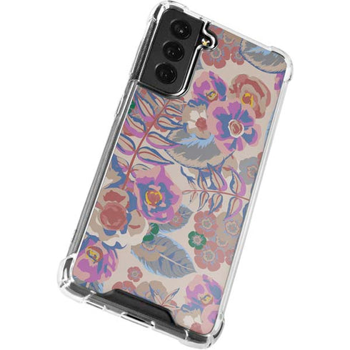 Warm Taupe Floral Galaxy S21 FE Clear Case