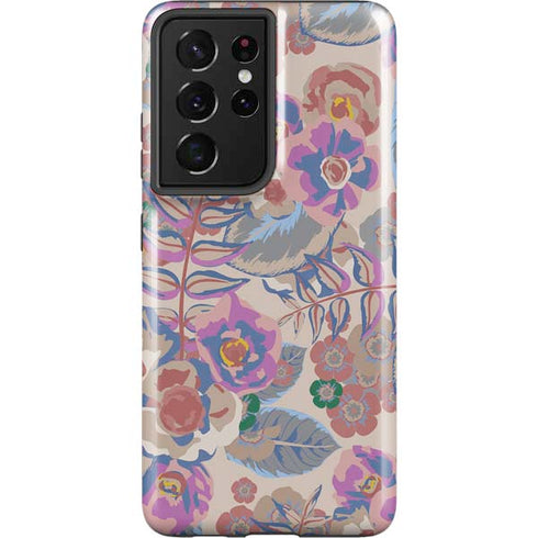 Warm Taupe Floral Galaxy S21 Ultra 5G Pro Case