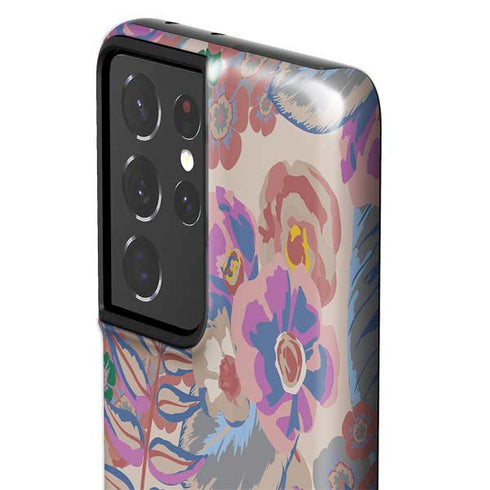Warm Taupe Floral Galaxy S21 Ultra 5G Pro Case