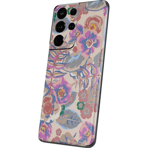 Warm Taupe Floral Galaxy S21 Ultra 5G Skin