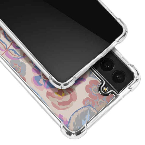 Warm Taupe Floral Galaxy S22 Clear Case