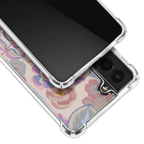 Warm Taupe Floral Galaxy S22 Plus Clear Case