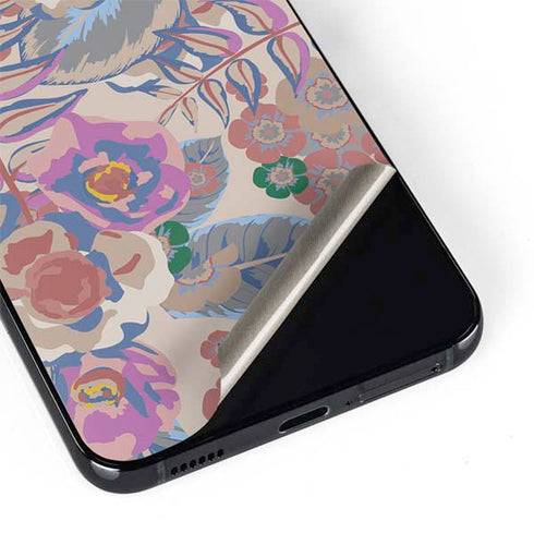 Warm Taupe Floral Galaxy S22 Skin