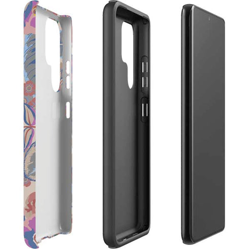 Warm Taupe Floral Galaxy S22 Ultra Pro Case