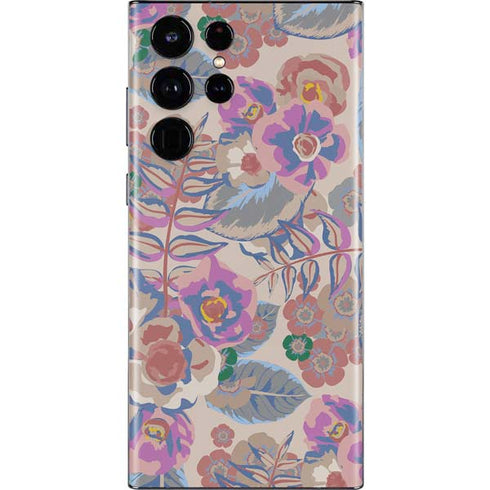 Warm Taupe Floral Galaxy S22 Ultra Skin