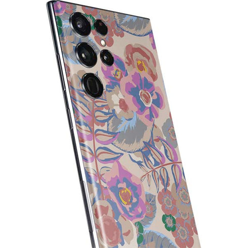 Warm Taupe Floral Galaxy S22 Ultra Skin