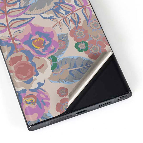 Warm Taupe Floral Galaxy S22 Ultra Skin