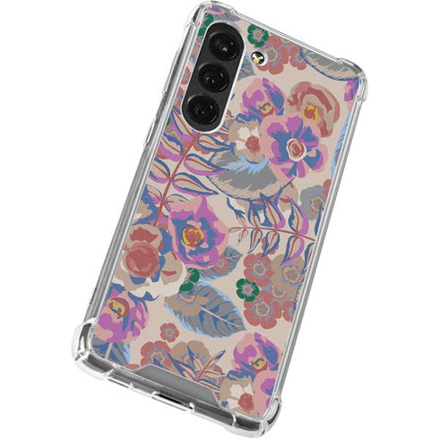 Warm Taupe Floral Galaxy S23 Clear Case